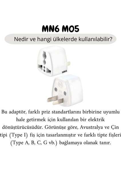 M05 Priz Dönüştürücü/2 Adet Fiş -Türk-Ingiliz Fişini Amerikan Fişine Çevirici Adaptör
