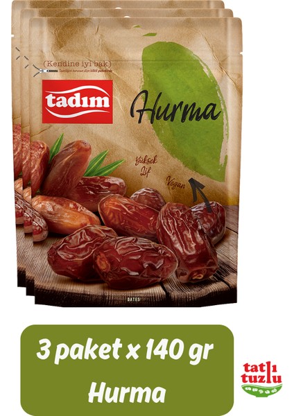 Kilitli Paket Hurma – %100 Doğal & Katkısız (3 * 140 Gr) indirimleri