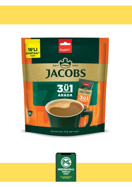 Jacops 3in1 Kahve 16'lı Paket