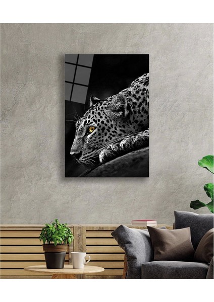 - Kaplan Hayvan Siyah Beyaz Cam Tablo fiyatları