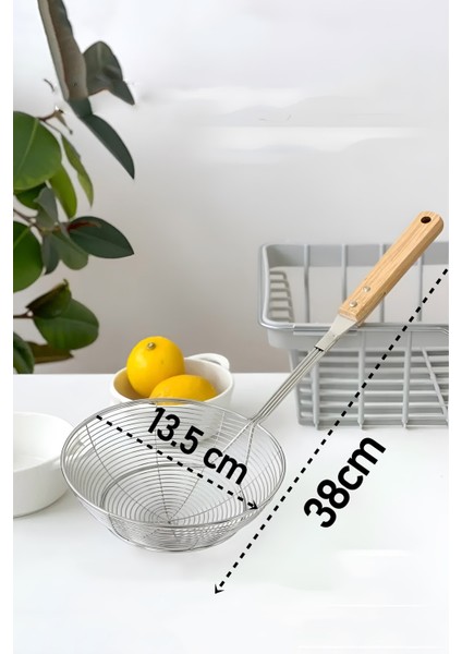 Bambu Saplı Kevgir Süzgeç 304 Paslanmaz Çelik 13.5 cm 721528 indirimleri
