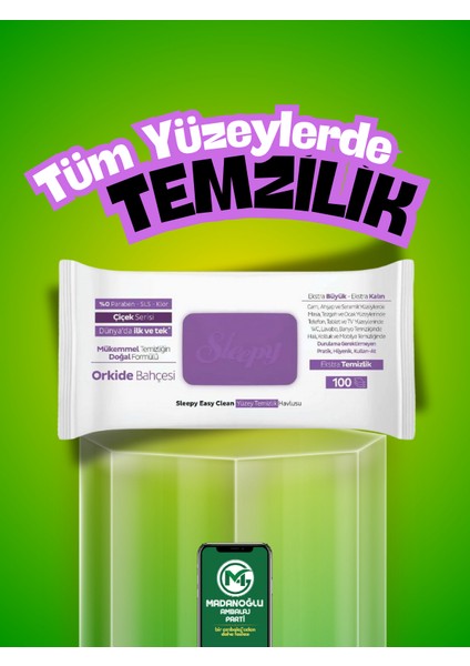 Sleepy Yüzey Temizleme Mendili 100LÜ