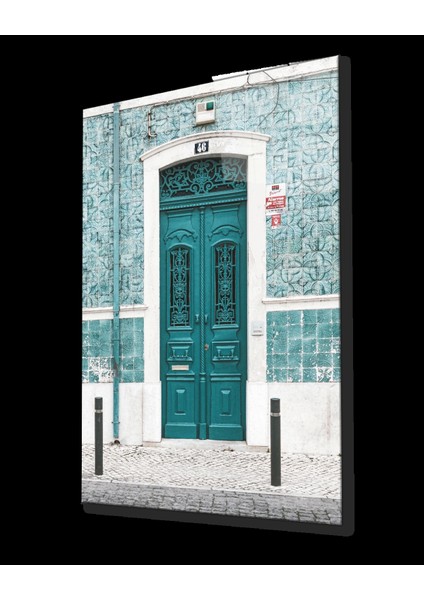 - Turkuaz Motifli Demir Kapı Görselli Cam Tablo fiyatları