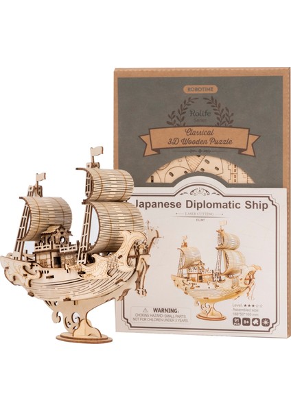 Minyatür Japon Gemisi| Ahşap Japon Gemi Maketi | 3D Puzzle