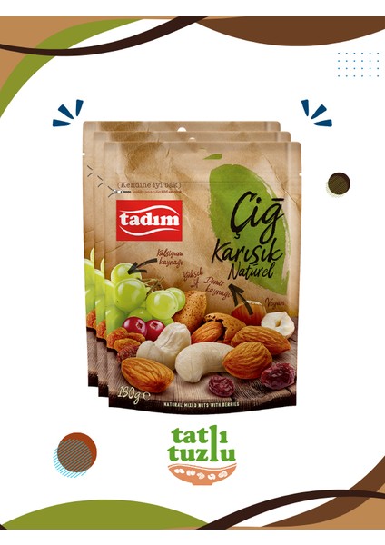 Çiğ Karışık Kuruyemiş Naturel 3 x 180 gr – Doğal Enerji ve Lezzet Dolu modelleri