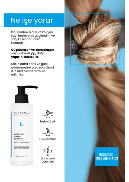 PURE SAACH PROFESSİONAL 2 ÜRÜN BİR ARADA COLOGEN& BİOTİN SHAMPOO Ve SAÇ BAKIM MASKE indirimleri