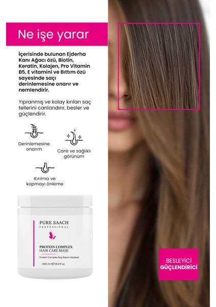 PURE SAACH PROFESSİONAL 2 ÜRÜN BİR ARADA COLOGEN& BİOTİN SHAMPOO Ve SAÇ BAKIM MASKE