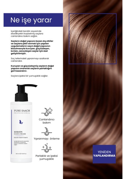 PURE SAACH PROFESSİONAL 2 ÜRÜN BİR ARADA Protein Comlex Shampoo ve Protein Keratin Bakım Saç Krem