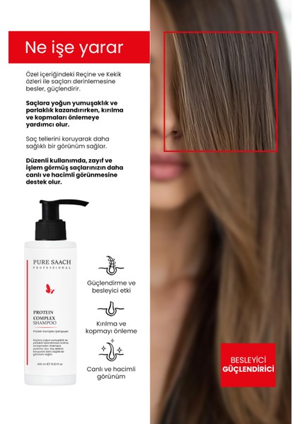 PURE SAACH PROFESSİONAL 2 ÜRÜN BİR ARADA Protein Comlex Shampoo ve Protein Keratin Bakım Saç Krem