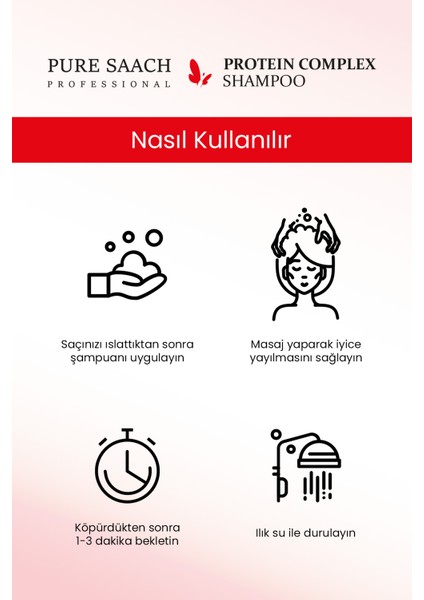 PURE SAACH PROFESSİONAL 2 ÜRÜN BİR ARADA Protein Comlex Shampoo ve Protein Keratin Bakım Saç Krem