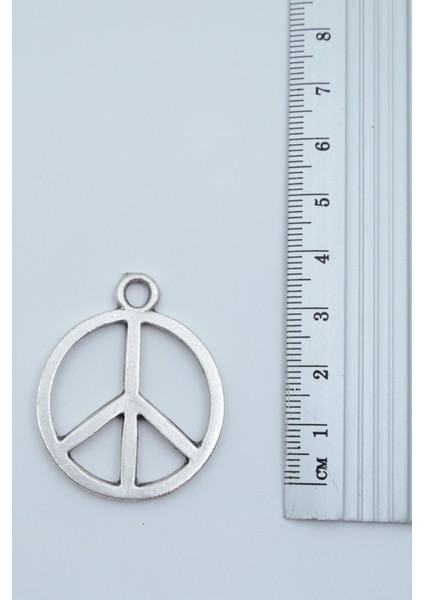 Peace Barış İşareti Gümüş Kaplama Deri İp Kolye