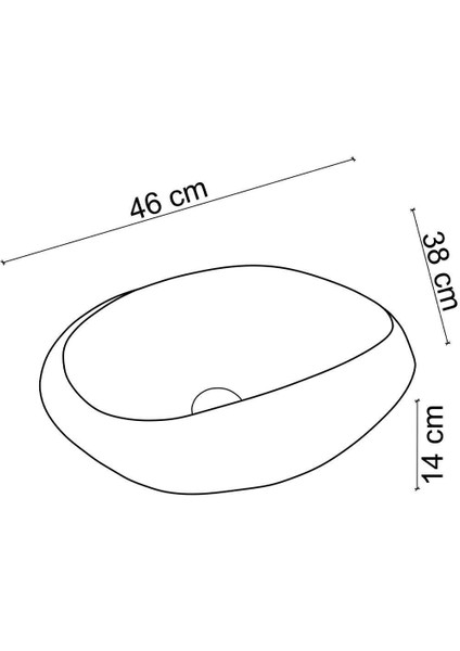 Tezgah Üstü Lavabo (Parlak Beyaz-Altın) EY-4710A