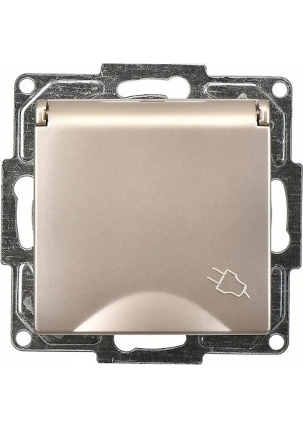 Visage Çocuk Korumalı Kapaklı Topraklı Priz, Metalik Bej (Mekanizma + Tuşkapak) fiyatları