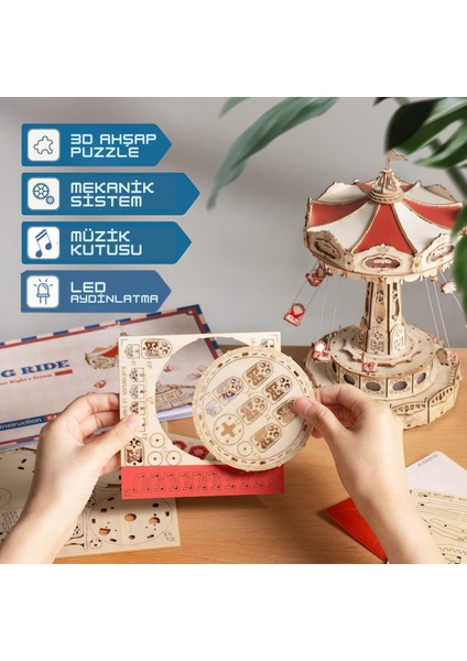 Minyatür Hayal Salıncağı | Ahşap Hayal Salıncağı Maketi | 3D Puzzle