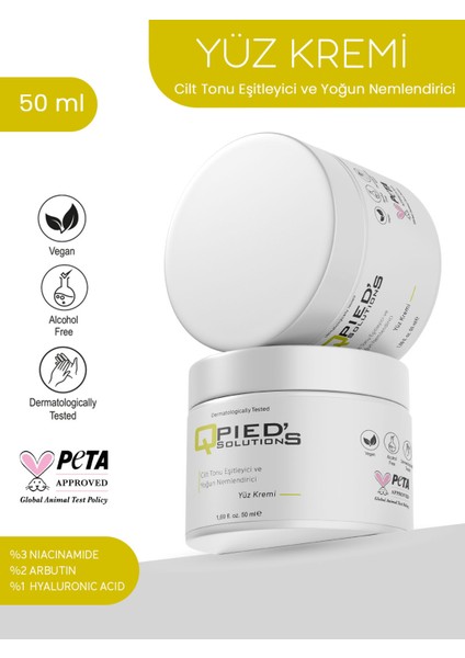 Cilt Tonu Eşitleyici ve Yoğun Nemlendirici Yüz Kremi ( Hyaluronic Acid - Niacinamide ) 50 ml