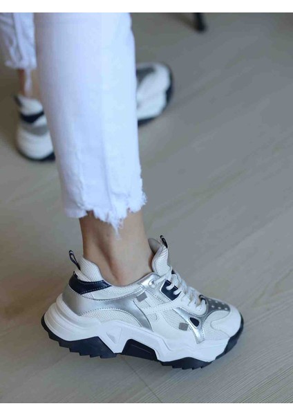 Anita Bağcıklı File Detaylı Ortopedik Iç Tabanlı Kauçuk Kaymaz Taban Kadın Sneaker Ayakkabı