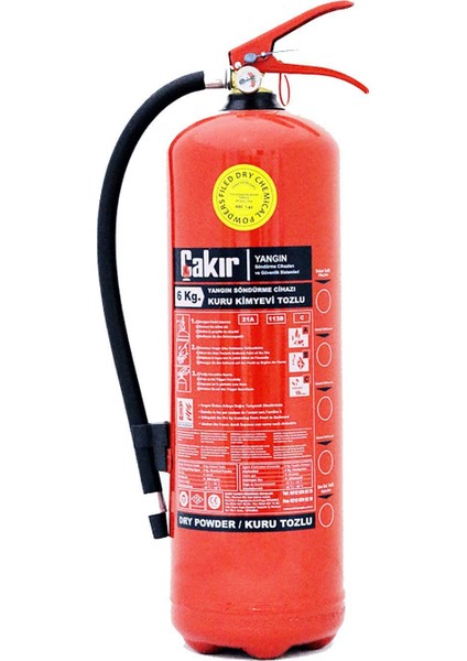 Çakır 6 kg Yangın Söndürme Tüpü - Kuru Kimyevi Tozlu Abc