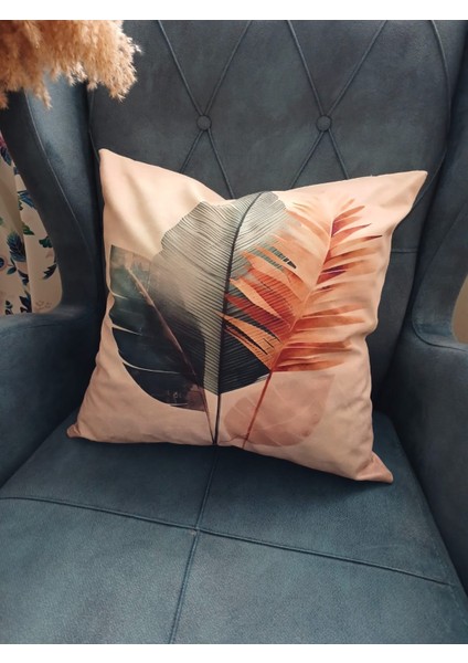Sonbahar - Kadife Kumaş (43x43 cm) 2'li Kırlent Kılıfı - Çift Taraflı Baskı fırsatları