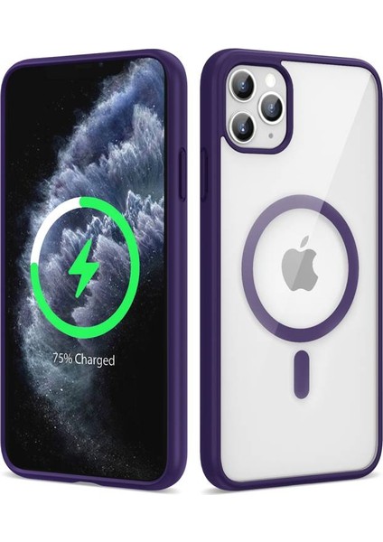 Apple iPhone 11 Pro Max Kılıf Morvex Premium Renkli Magsafe Sert Silikon Kapak