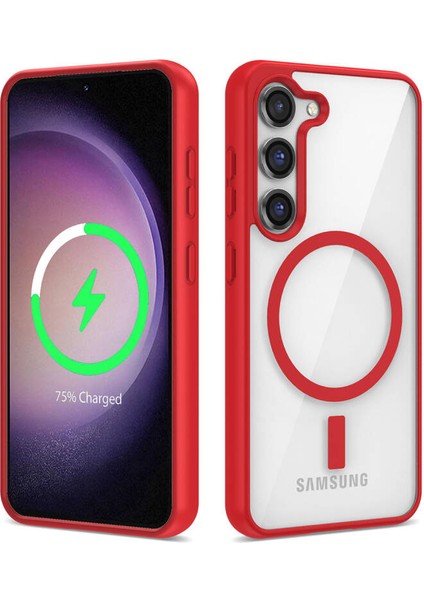 Galaxy S23 Kılıf Morvex Premium Renkli Magsafe Sert Silikon Kapak