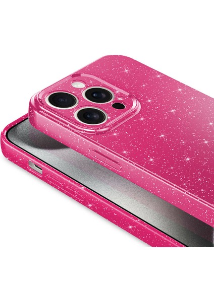 Apple iPhone 15 Plus Kılıf Parlak Simli ve Kamera Korumalı Spoty Silikon Kapak