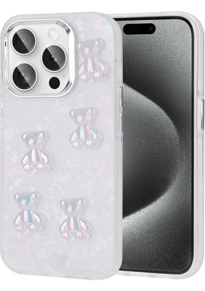 iPhone 15 Pro Max Kılıf Şeffaf Kabartma Figürlü Mimmy Silikon Kapak