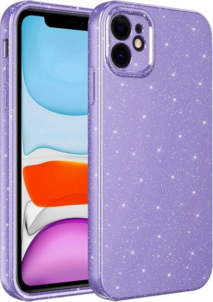 Apple iPhone 11 Kılıf Parlak Simli ve Kamera Korumalı Spoty Silikon Kapak