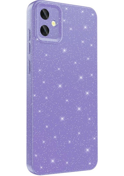 Galaxy A05 Kılıf Parlak Simli ve Kamera Korumalı Spoty Silikon Kapak