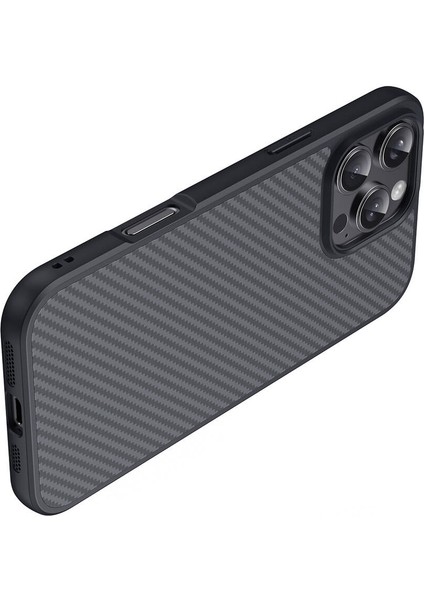Apple iPhone 16 Pro Maxkılıf Magsafeli Karbonfiber Tasarımlı Fibronis Premium Kapak