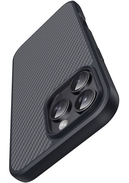 Apple iPhone 16 Pro Maxkılıf Magsafeli Karbonfiber Tasarımlı Fibronis Premium Kapak