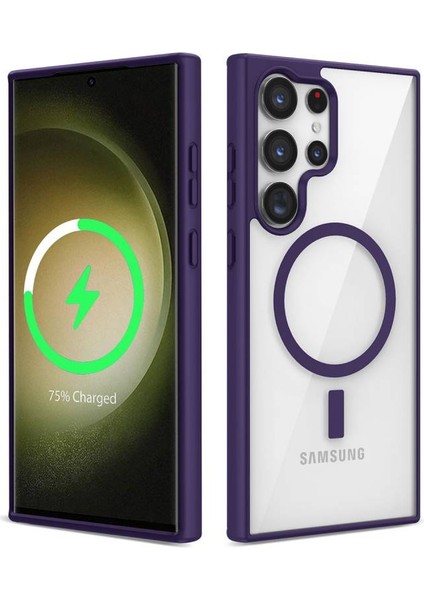 Galaxy S22 Ultra Kılıf Morvex Premium Renkli Magsafe Sert Silikon Kapak