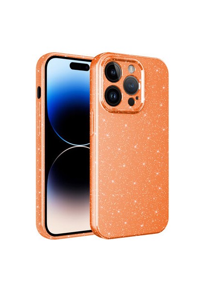 iPhone 14 Pro Max Kılıf Parlak Simli ve Kamera Korumalı Spoty Silikon Kapak