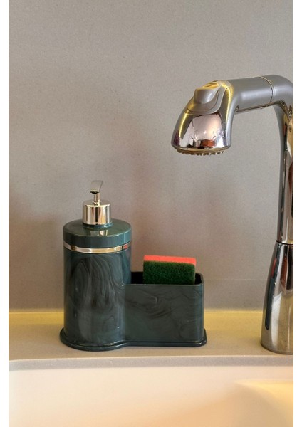 Mutfak Veya Banyo İçin Şık Altın Rengi Detaylı Süngerlikli Sıvı Sabunluk , Yerli Üretim