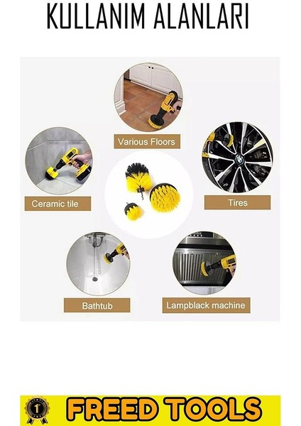 3 Lü Set Matkap Ucuna Takılabilen Banyo Küvet Duşakabin Oto Lastik Koltuk Yıkama Temizleme Fırçası fiyatları