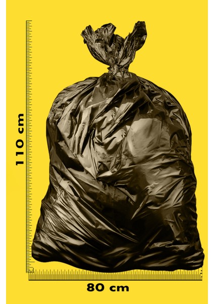 Ekstra Güçlü Siyah Kalın Jumbo Boy Çöp Poşeti 80x110 cm (1 Paket Ağırlığı 400 gr) 3 Paket : 30 Adet