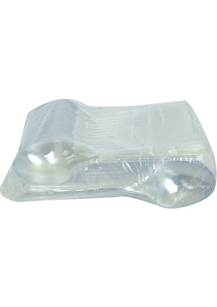 Plastik Kaşık Ekonomik Çorba Kaşığı 1654 mm Şeffaf 100 Adet 1 Paket