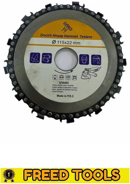 Jet Taşı İçin Zincirli Ahşap Daire Testere 115 mm