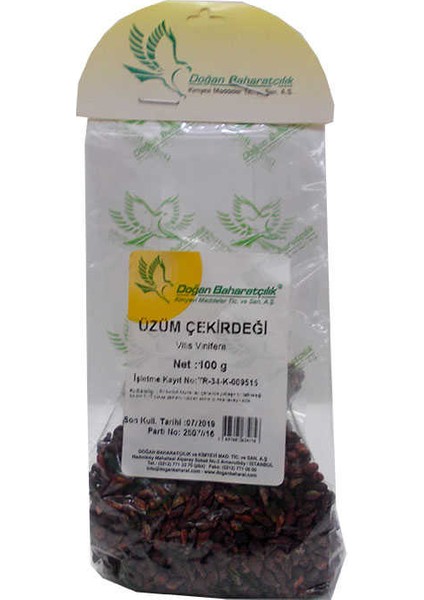 Üzüm Çekirdeği Tane Doğal 100 gr Paket