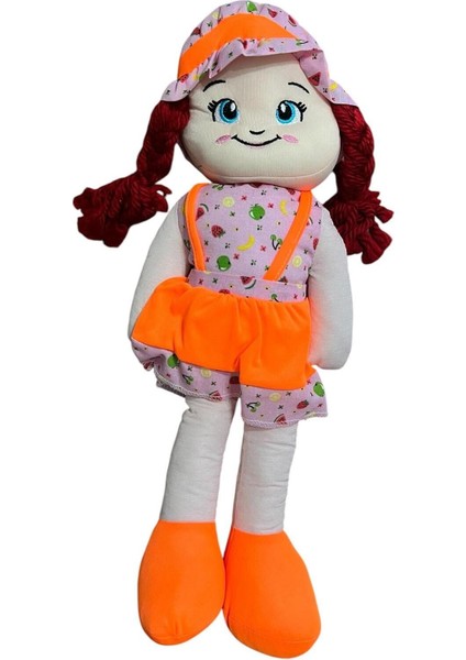 Turuncu Kıyafetli Bez Bebek - 50 cm Bez Bebek
