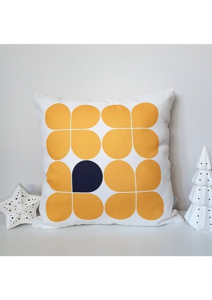 2'li Abstrakt Geometrik Sarı Siyah Puan Baskılı Minimal Konsept Kırlent Kılıfları 43 x 43 cm modelleri