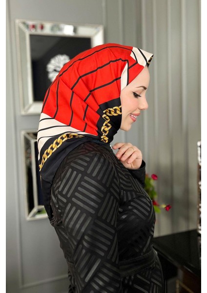 Nostalji Tivil Ipek Eşarp 8492-913 Siyah Kırmızı fiyatları