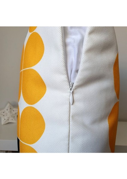 Abstrakt Sarı Siyah Minimal Geometrik Desen Tasarımlı Kırlent Kılıfı 43X43 cm fırsatları