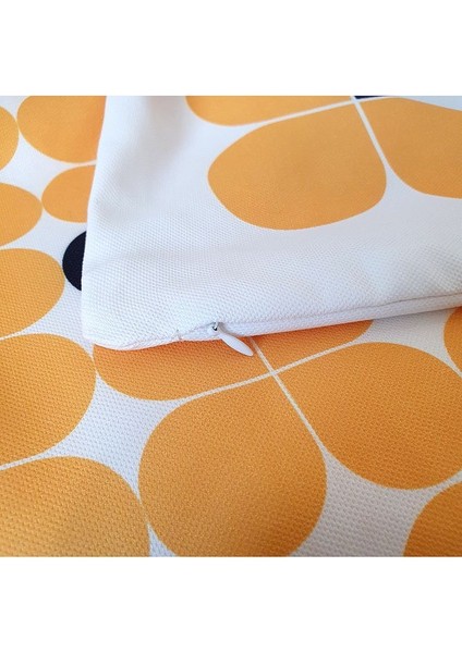 Abstrakt Sarı Siyah Minimal Geometrik Desen Tasarımlı Kırlent Kılıfı 43X43 cm indirimleri