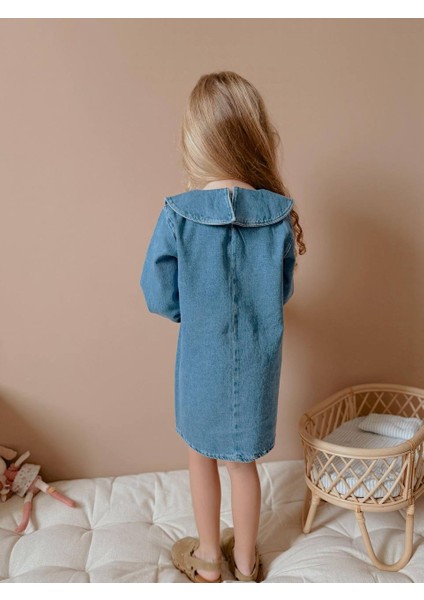 Yigit Butik Denim Kumaş Kız Çocuk Elbise modelleri