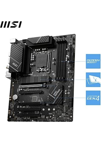 Menashop Pro B760-P Wıfı Ddr4 Soket 1700 Ddr4 5333(OC) Pcı-E,m.2 Usb3.2 Hdmı,dp, 1x 2.5g Lan Wı-Fı 6e Atx Anakart