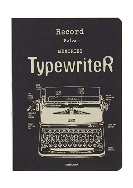 Tekstil Kapak Typewriter 32K Multi White Defter fiyatları