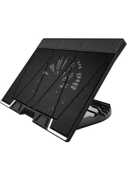 ZM-NS3000 17" 200MM Fanlı 6 Kademe Yuksekli̇k Ayarlı Tyep-C Data Baglantılı Notebook Stand ve Sogutucu