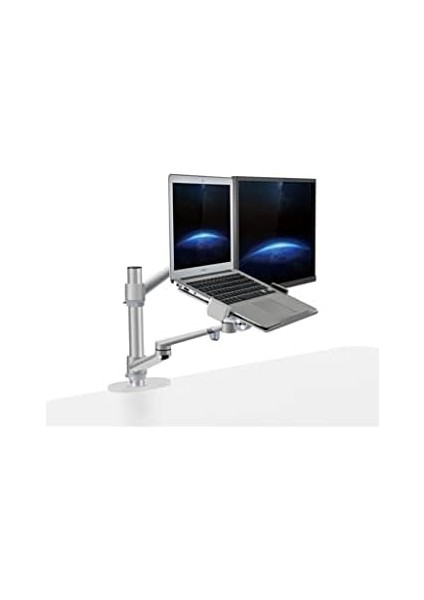 STD7090S 10"-27" Notebook Stand ve Amortisörsüz Vesa Monitör Tutucu Kol Gümüş