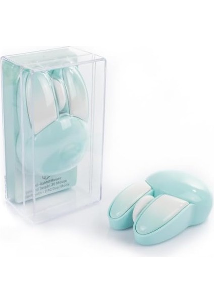 Menashop Sevimli Tavşan 3D Mavi Mouse Bluetooth + 2.4g Dual Mode