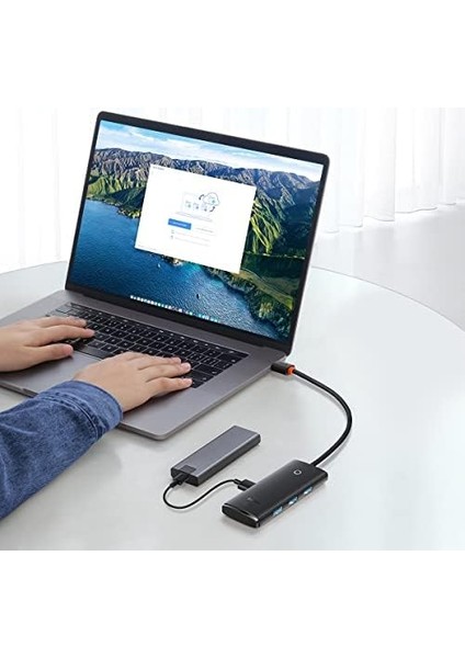 Lite 4in1 Multifonksiyonel Type-C Hub Dock Station Siyah